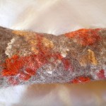 nuno felted arm warmers -autumn leaves-
