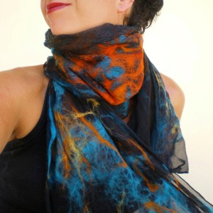nuno felted scarf -Mexican moon- 4