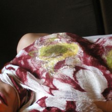  nuno felted scarf -evening land-