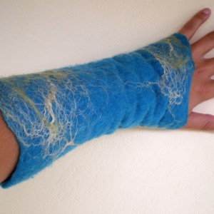 felted arm warmers -this is the sea-