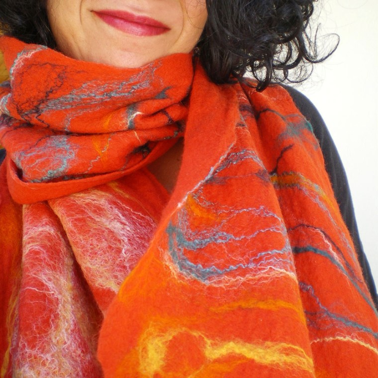  felted scarf -Marrakesh night market -