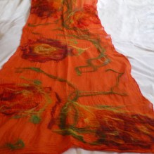 nuno felted scarf-shawl -my funny Valentine-