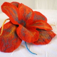 felted flower brooch -Sunday morning-