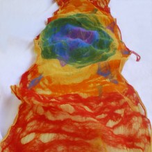  nuno felted scarf -She's like a Rainbow-