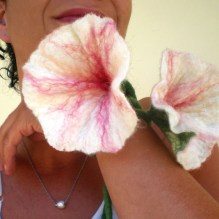 set of two felted flowers -Wedding made in Heaven-