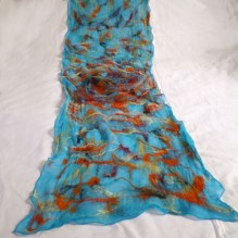 nuno felted scarf -Aegean-