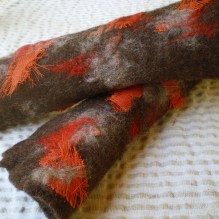 nuno felted arm warmers -autumn-