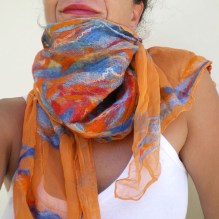 nuno felted scarf -silk and soul-