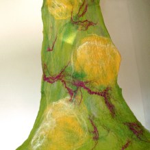 cobweb felted scarf -lemon flower-
