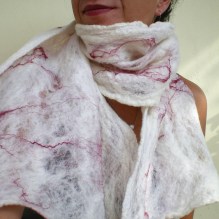 cobweb felted scarf -white snow-