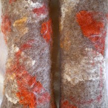 nuno felted arm warmers -autumn leaves-