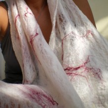 cobweb felted scarf -white snow-