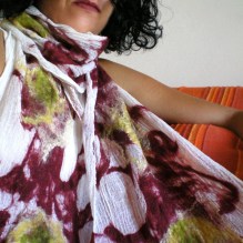  nuno felted scarf -evening land-