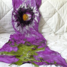 nuno felted scarf -lilac wine-