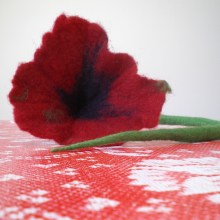 felted flower hair decoration -the sad witch-
