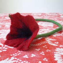 felted flower hair decoration -the sad witch-