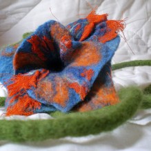 nuno felted flower hair decoration -Santiago-