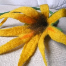  felted sun flower hair decoration -sunny-