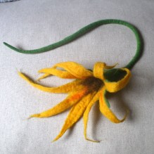  felted sun flower hair decoration -sunny-