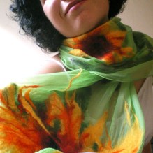 nuno felted scarf -sweet sixteen-