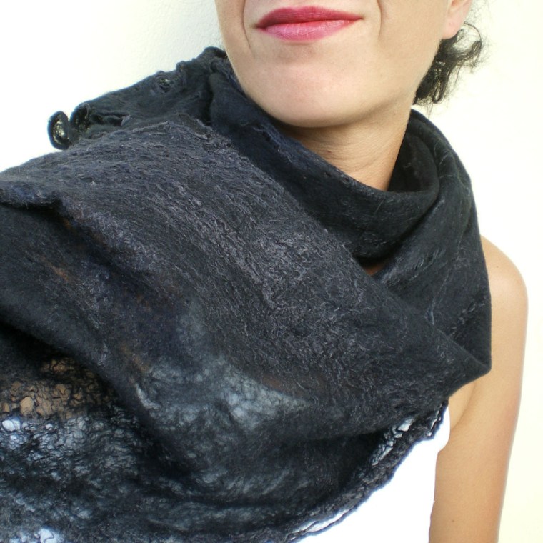 cobweb felted scarf -Joy of Darkness-