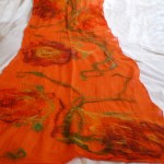 nuno felted scarf-shawl -my funny Valentine-