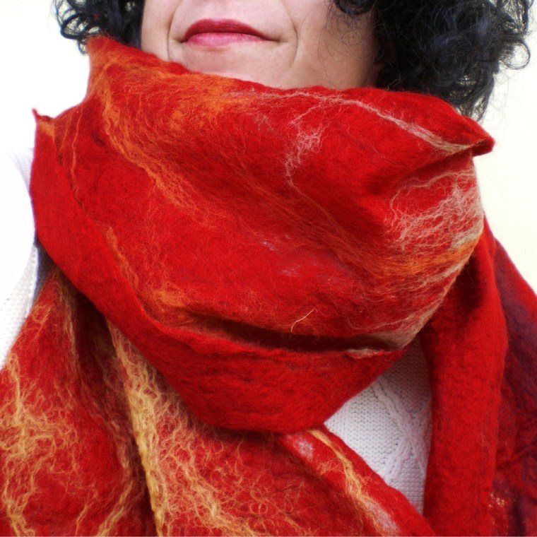 cobweb felted scarf -Sea of Love-