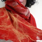 cobweb felted scarf -Sea of Love-