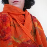 nuno felted scarf-shawl -my funny Valentine-