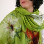 nuno felted scarf-shawl - Colors and the Kids-