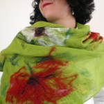 nuno felted scarf-shawl -Colors and the Kids-