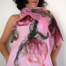 nuno felted scarf -running up that hill-