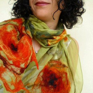 nuno felted scarf -wondrous place-