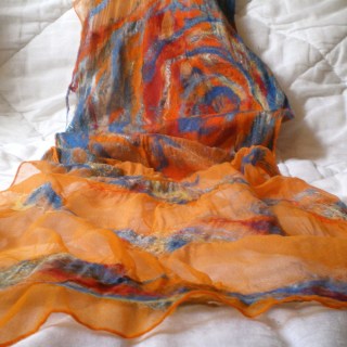 nuno felted scarf -silk and soul-