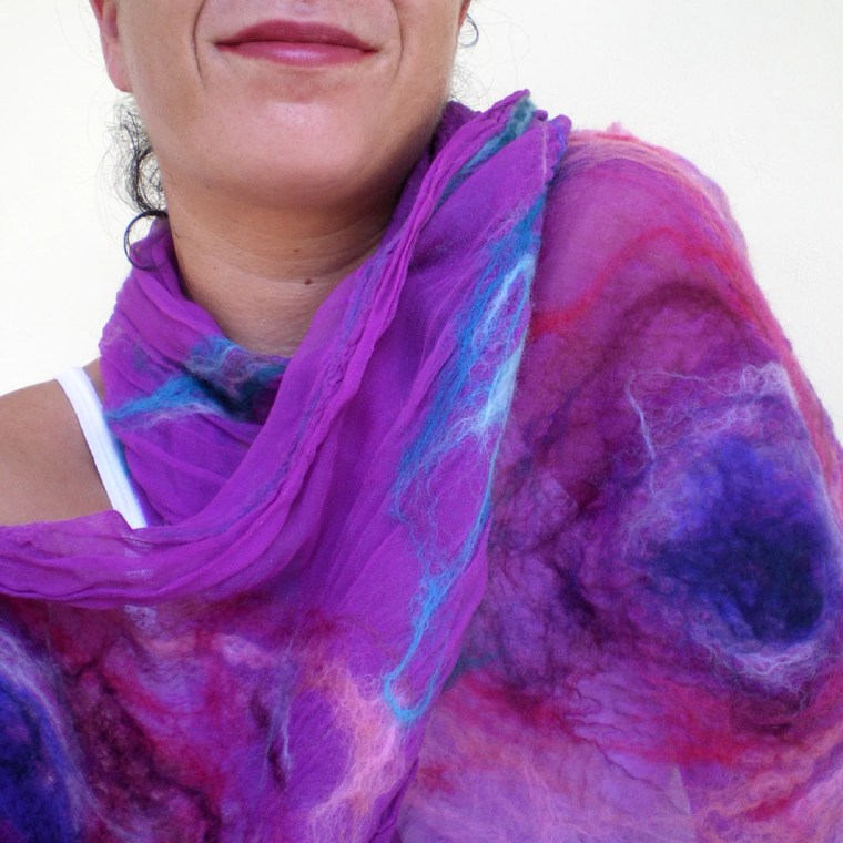 nuno felted scarf -Lost in Love-