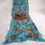 nuno felted scarf -Aegean-