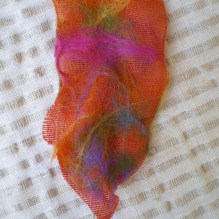 nuno felted bookmarker -tutti frutti-