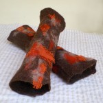 nuno felted arm warmers -autumn-