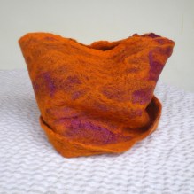 felted neck warmer -fields of gold-