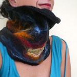 felted neck warmer -here comes the rain again-