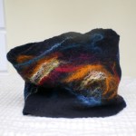 felted neck warmer -here comes the rain again-