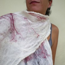 cobweb felted scarf -white snow-