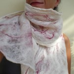 cobweb felted scarf -white snow-