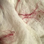 cobweb felted scarf -white snow-