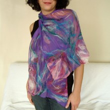 nuno felted scarf -lilac wine-
