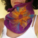 felted neck warmer -ultraviolet-
