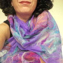 nuno felted scarf -lilac wine-