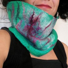 felted neck warmer -somewhere over the rainbow-