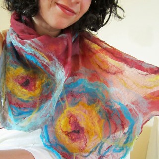nuno felted scarf -Nostalgia-