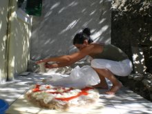 felted carpet -buenas dias- process